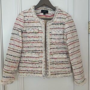 J. Crew Multicolor Striped Tweed Lady Jacket Blazer NWOT Sz 0